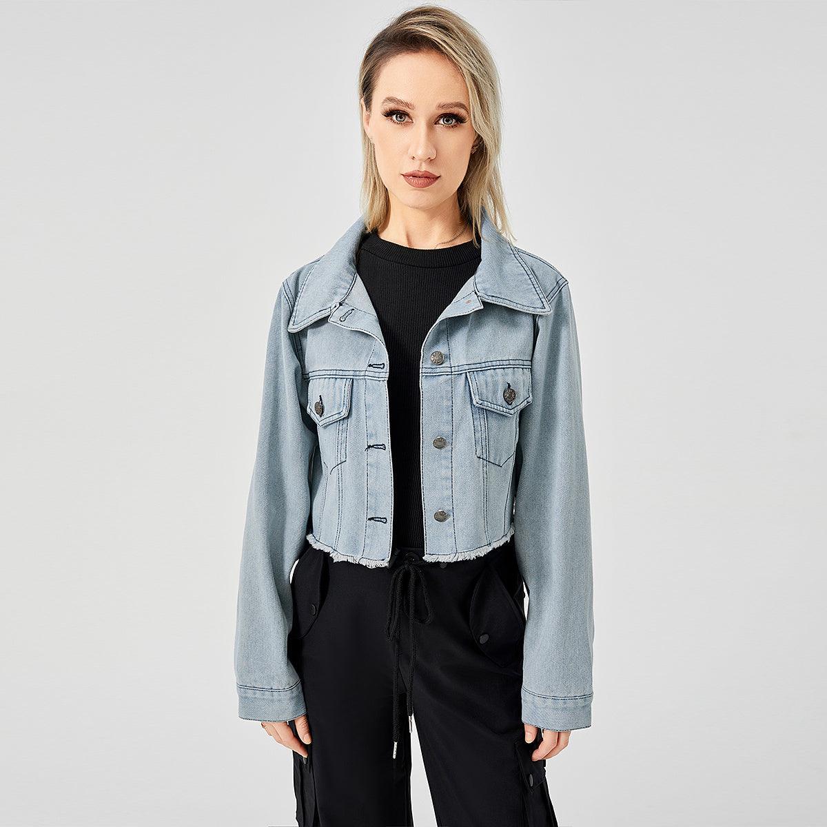 Retro Raw Edge Soft Denim Jacket - MRC STORETopMRC STORERetro Raw Edge Soft Denim Jacket - MRC STOREMRC STORECJJK1822548-LightBlue-LLightBlueL