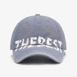 Gray and blue adjustable Letter Graffiti curved brim cap with soft top, stylish accessories by My Store.