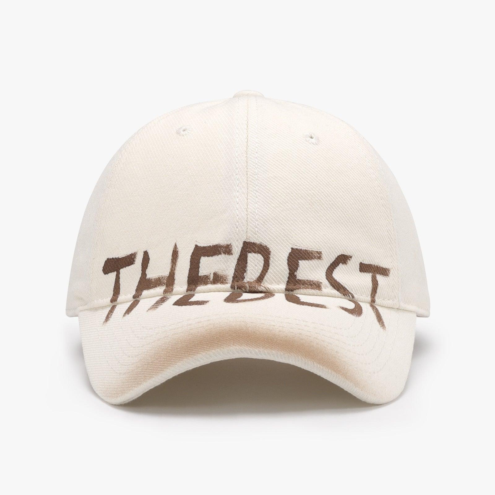 Gray and blue adjustable Letter Graffiti curved brim soft top cap, stylish accessories by My Store.
