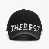Gray and blue adjustable Letter Graffiti soft top cap with a curved brim, stylish accessories by My Store
