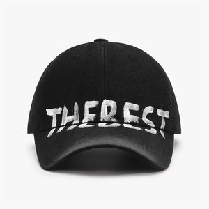 Gray and blue adjustable Letter Graffiti soft top cap with a curved brim, stylish accessories by My Store