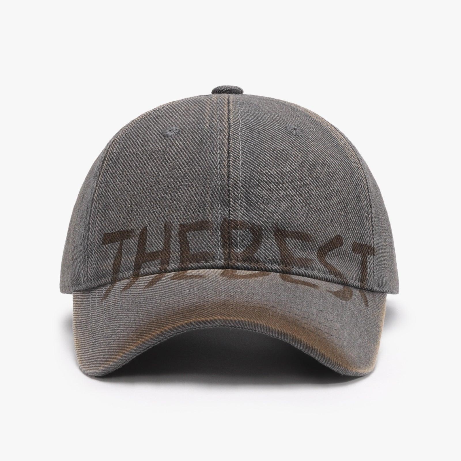 Gray and blue adjustable letter graffiti curved brim soft top cap, stylish accessories by My Store with modern urban design.