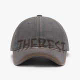 Gray and blue adjustable letter graffiti curved brim soft top cap, stylish accessories by My Store with modern urban design.