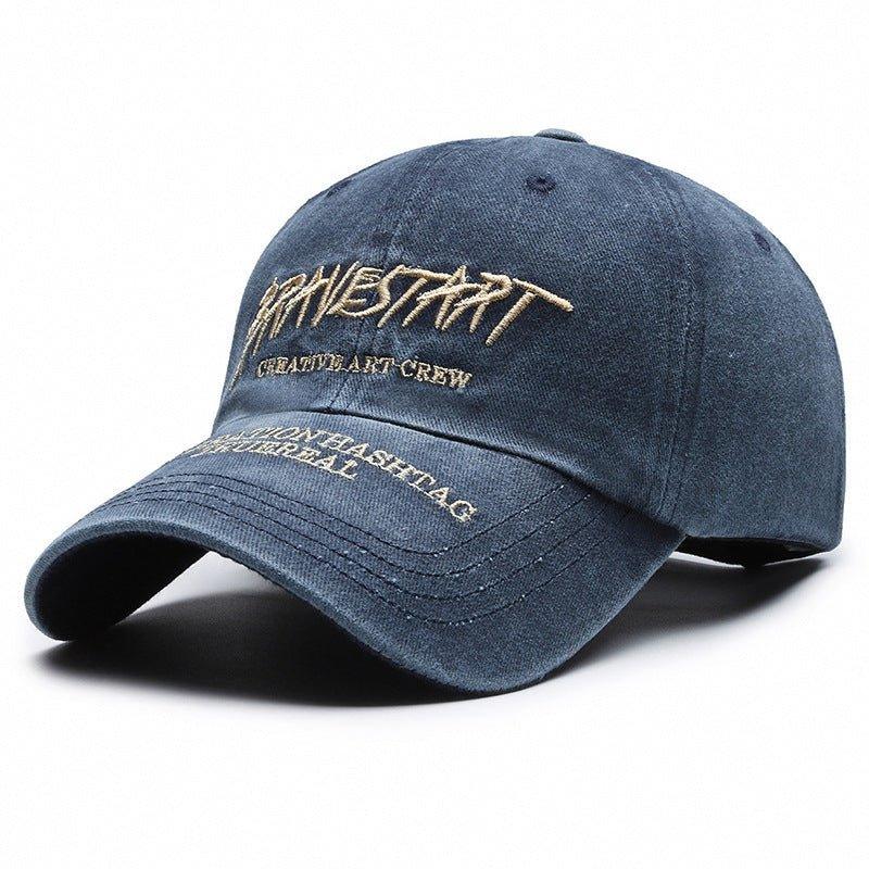 Distressed Baseball Cap – Embroidered Cotton - MRC STOREAccessoriesMy StoreFaded Washed Distressed Baseball Cap –Unisex Cap Embroidered Letters, Adjustable Cotton Cap for All Seasons - MRC STOREMRC STORECJBQ210560901AZBlackFree Size Adjustable