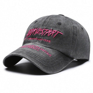 Distressed Baseball Cap – Embroidered Cotton - MRC STOREAccessoriesMy StoreFaded Washed Distressed Baseball Cap –Unisex Cap Embroidered Letters, Adjustable Cotton Cap for All Seasons - MRC STOREMRC STORECJBQ210560901AZBlackFree Size Adjustable