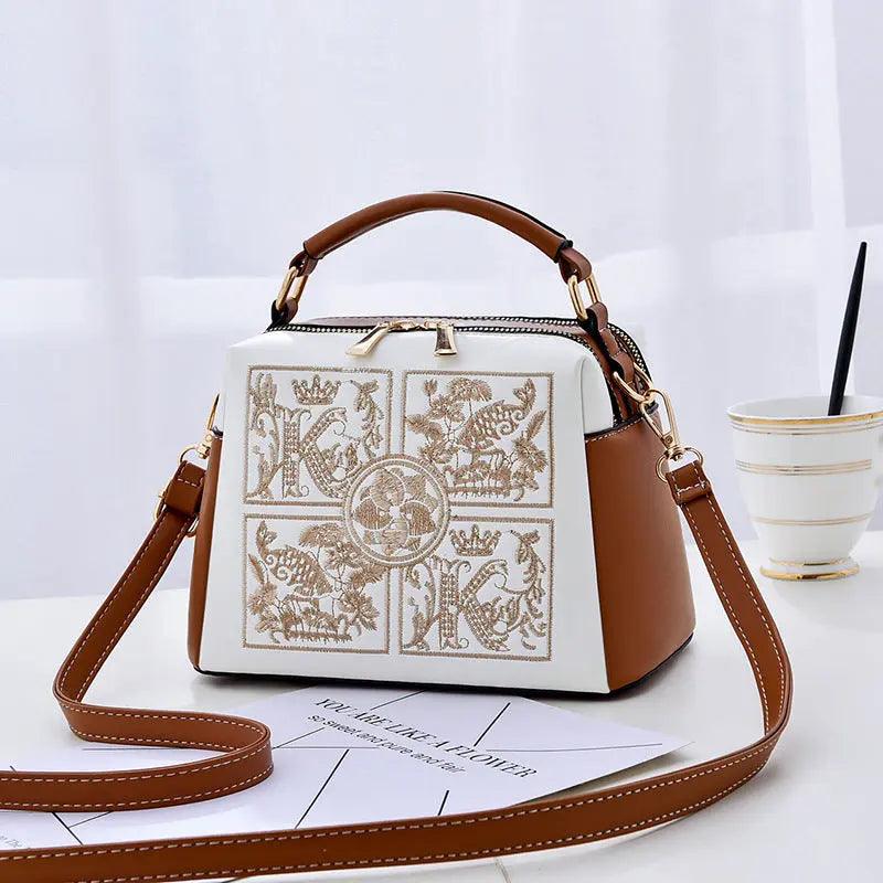 Embroidered Cross body Shoulder Bag - MRC STOREAccessoriesMy StoreEmbroidered Cross body Shoulder Bag - MRC STOREMRC STORECJNS185219204DWWhite And Brown