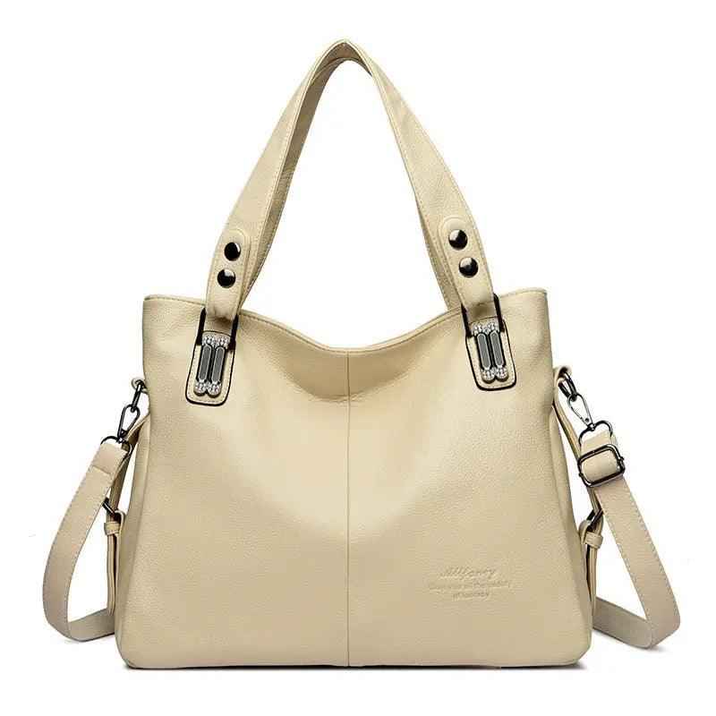 Trendy PU Leather Bag Tote in Sophisticated Colors - MRC STOREAccessoriesMy StoreTrendy PU Leather Bag Tote in Sophisticated ColorsMRC STORECJNS205786903CXBeige