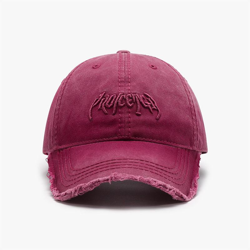 Black men's baseball cap with 3D embroidered letter design, adjustable cotton dome hat, soft top, and casual accessories style.