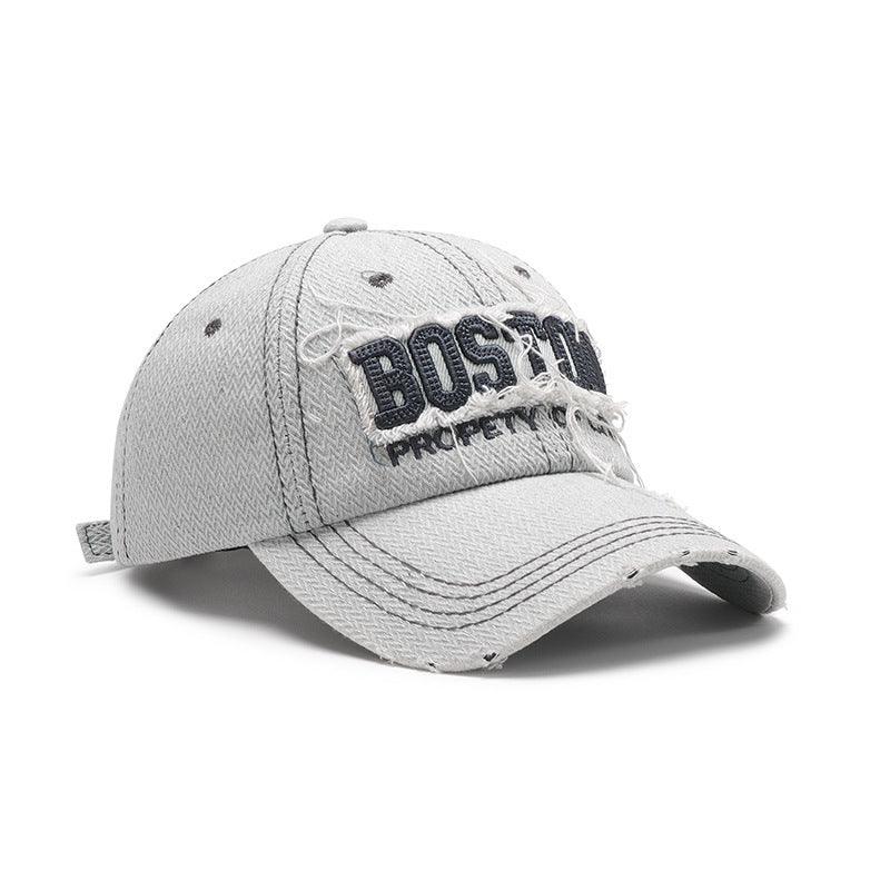 Men's black 3D embroidery soft peaked cap, adjustable cotton dome hat for outdoor wear, stylish accessories for men.