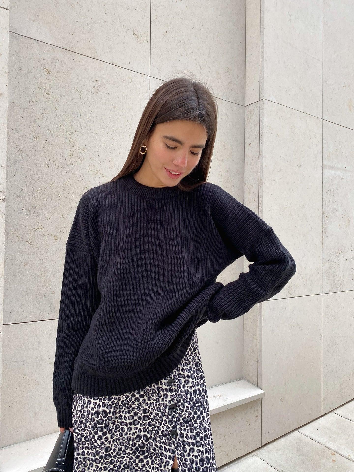 Loose Solid Color Sweater for Casual Comfort - MRC STOREAccessoriesMy StoreLoose Solid Color Sweater for Casual Comfort - MRC STOREMRC STORECJMY214906412LOBlackL
