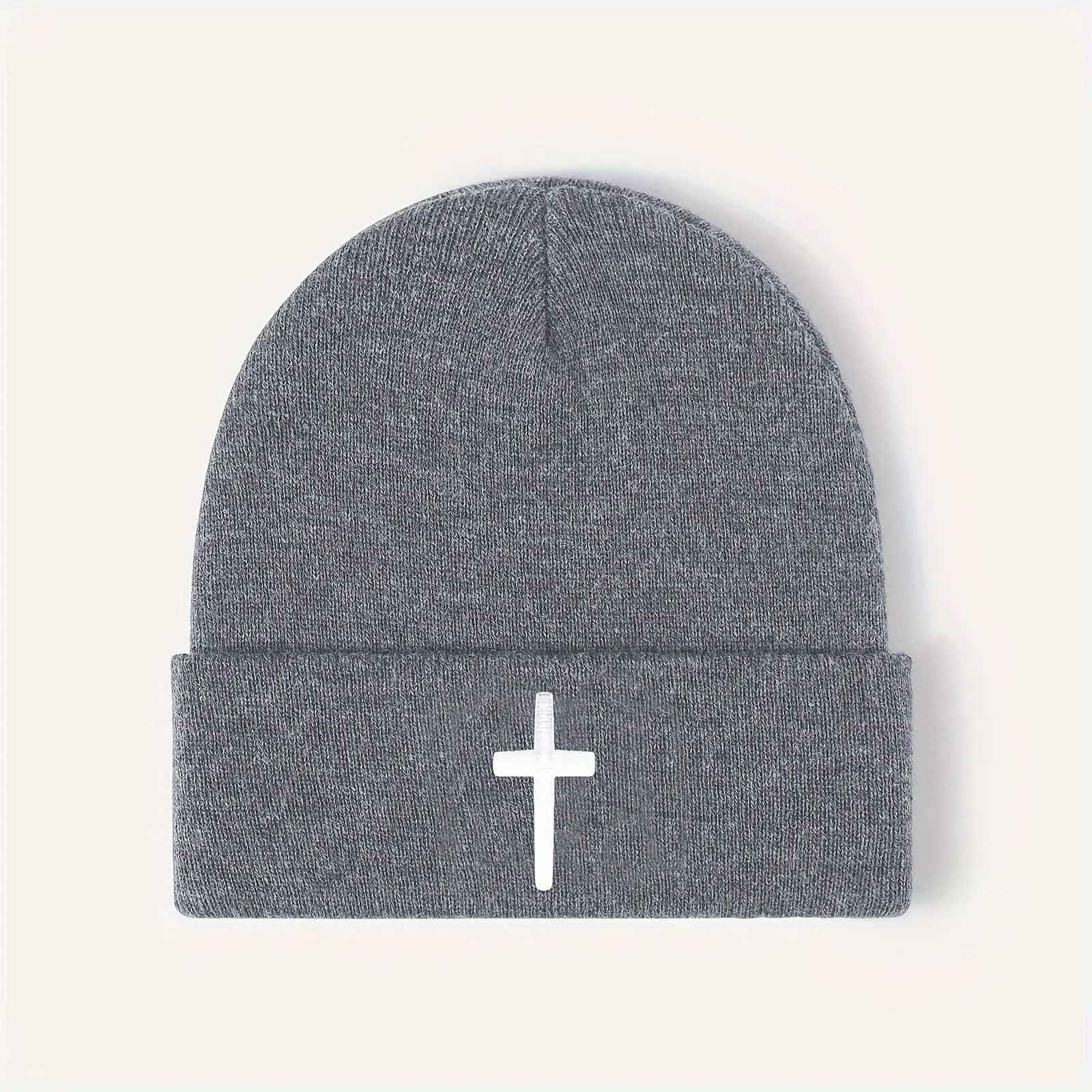 Embroidered Knit Cap - MRC STOREAccessoriesMy StoreEmbroidered Knit CapMRC STORECJBQ188541003CXEmbroidered Cross BeigeFree Size