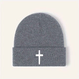 Embroidered Knit Cap - MRC STOREAccessoriesMy StoreEmbroidered Knit CapMRC STORECJBQ188541002BYEmbroidered Cross GrayFree Size
