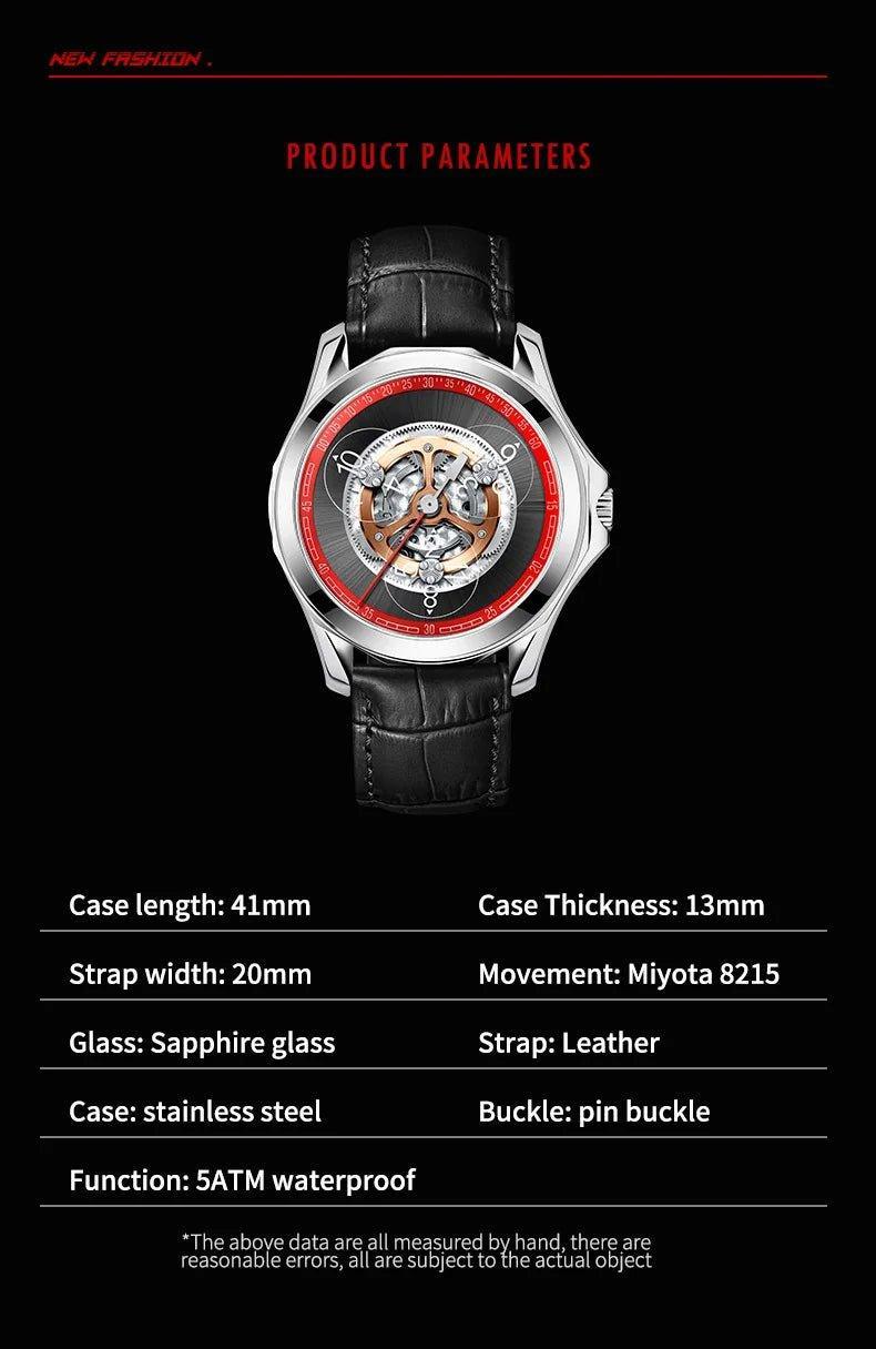 Automatic Hollow Mechanical Watch - 5 ATM Waterproof watch - MRC STOREAccessoriesMy StoreAutomatic Hollow Mechanical Watch - 5 ATM Waterproof watch - MRC STOREMRC STORECJJX167831903CXSilver black