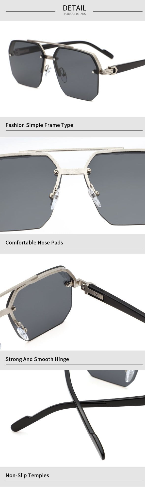 Men’s Fashion Sunglasses - Versatile Silver Gold - MRC STOREAccessoriesMy StoreMen’s Fashion Sunglasses - Versatile Silver Gold My Store MRC STORECJCF235197601AZSilver Frame Black And Gray