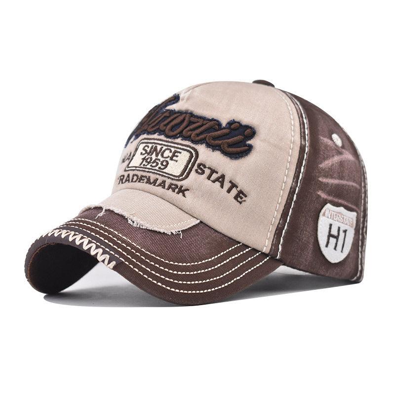Navy blue unisex cotton cowboy hat with adjustable dome, peaked brim, suitable for all seasons, accessory from My Store.