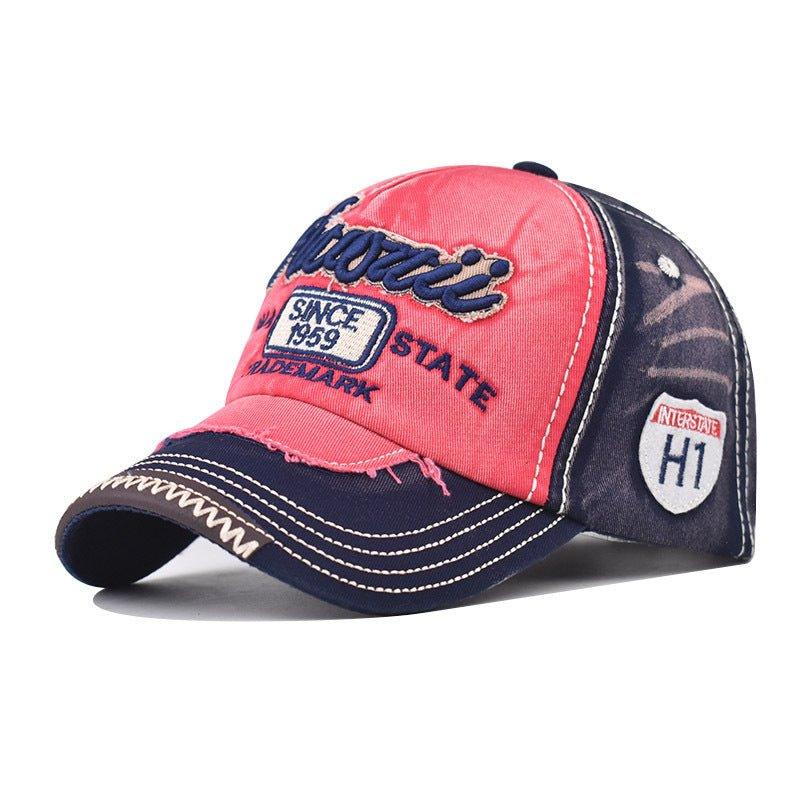 Navy blue unisex cotton cowboy hat with adjustable dome and peaked brim, suitable for all seasons, accessory from My Store.