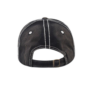 Navy blue unisex cotton cowboy hat with adjustable dome, peaked cap for all seasons, suitable as stylish accessories.