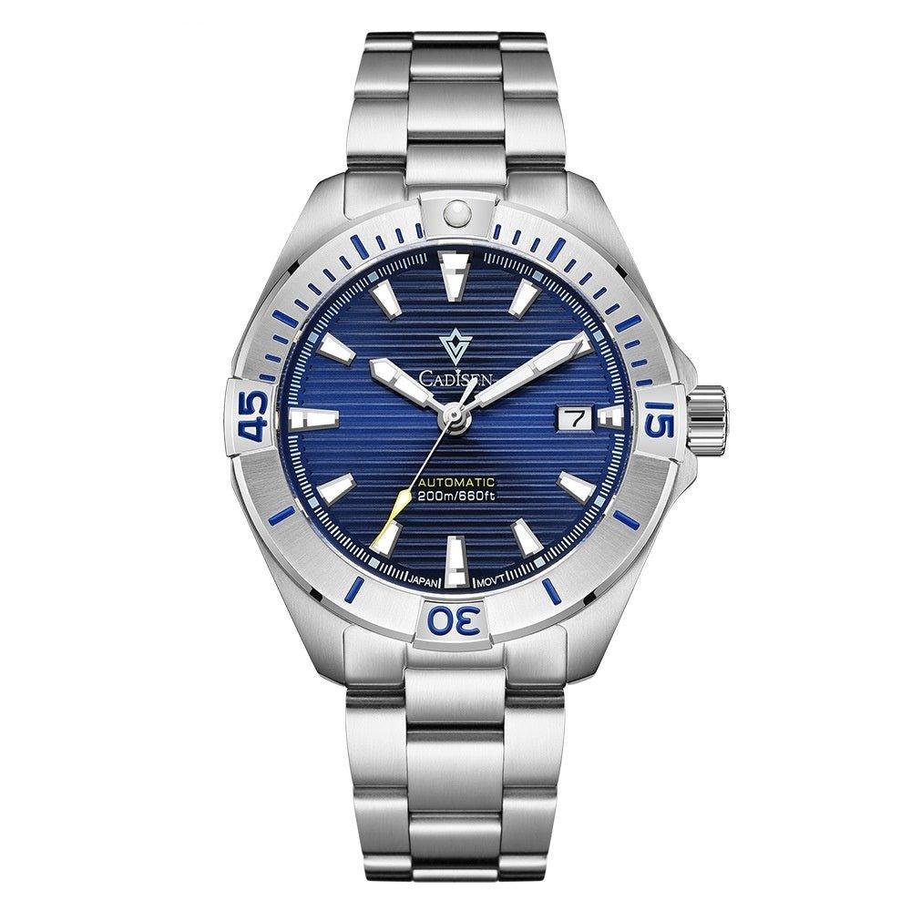 Cadisen C8218M Men’s Mechanical Watch – NH35 Automatic, 200M Waterproof - MRC STOREAccessoriesMy StoreCADISEN Model C8218M new top brand sports men mechanical watches luxury automatic NH35 watch men's stainless steel 200M waterproof watch - MRC STOREMRC STORECJJX206994801AZWhite Shell And Blue Surface
