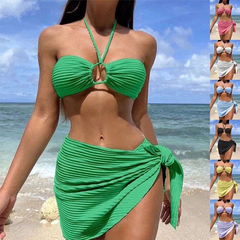 Women’s Bikini Set - Solid Color Stripe Swimsuit - MRC STOREbikini setMy StoreWomen’s Bikini Set - Solid Color Stripe Swimsuit My Store MRC STORECJTZ203359012LOBlueL