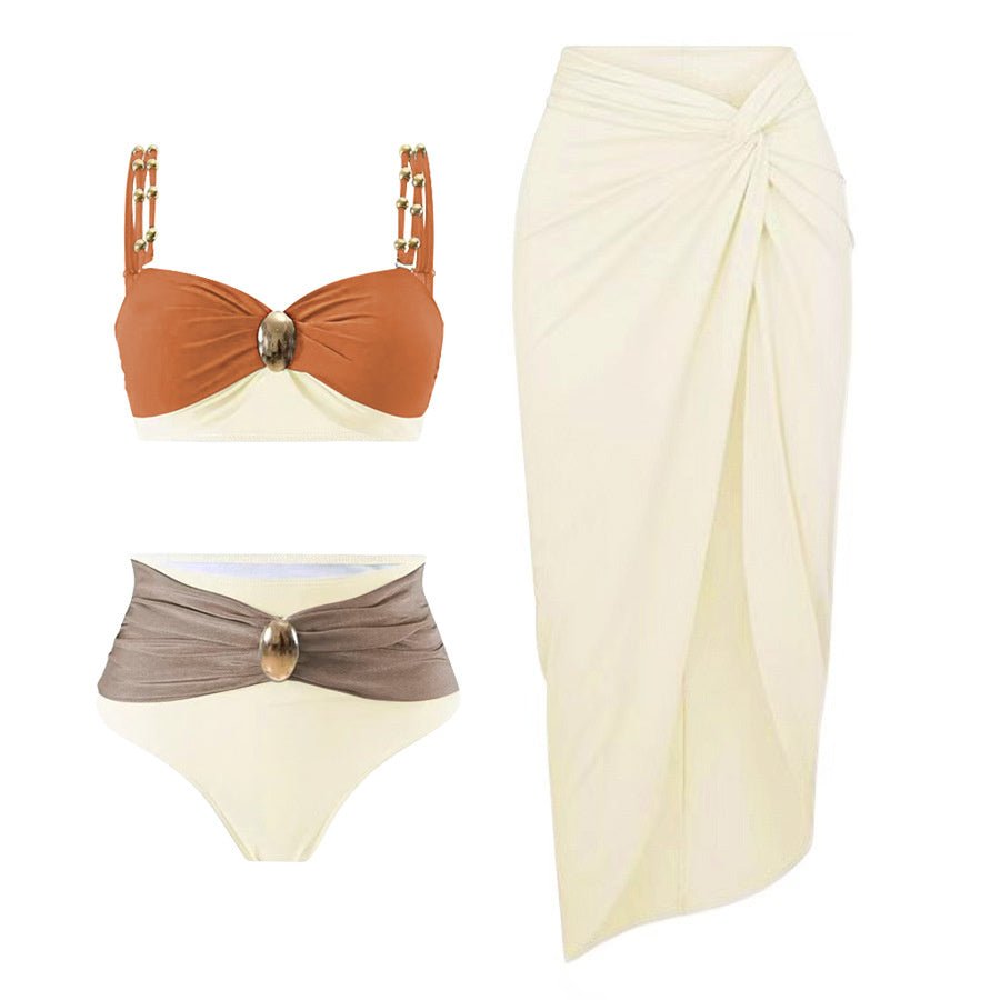 Women’s Split Swimsuit - Gold - Plated High Waist - MRC STOREbikini setMy StoreWomen’s Split Swimsuit - Gold - Plated High Waist My Store MRC STORECJYJ242736303CXChocolate Milk Color SwimsuitL