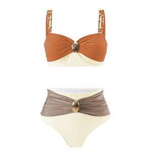 Women’s Split Swimsuit - Gold - Plated High Waist - MRC STOREbikini setMy StoreWomen’s Split Swimsuit - Gold - Plated High Waist My Store MRC STORECJYJ242736303CXChocolate Milk Color SwimsuitL
