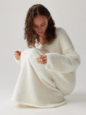 V - Neck Sweater Suit - MRC STOREbottomsMy StoreV - Neck Sweater Suit - MRC STOREMRC STORECJLS212076803CXWhiteL