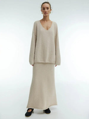 V - Neck Sweater Suit - MRC STOREbottomsMy StoreV - Neck Sweater Suit - MRC STOREMRC STORECJLS212076809IRApricotL