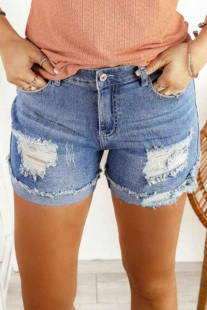 Washed & Frayed Casual Shorts - MRC STOREbottomsMy StoreWashed & Frayed Casual ShortsMRC STORECJNZ205208405EVBlack2XL