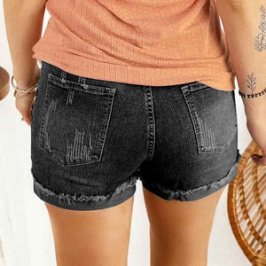 Washed & Frayed Casual Shorts - MRC STOREbottomsMy StoreWashed & Frayed Casual ShortsMRC STORECJNZ205208405EVBlack2XL