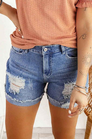 Washed & Frayed Casual Shorts - MRC STOREbottomsMy StoreWashed & Frayed Casual ShortsMRC STORECJNZ205208405EVBlack2XL