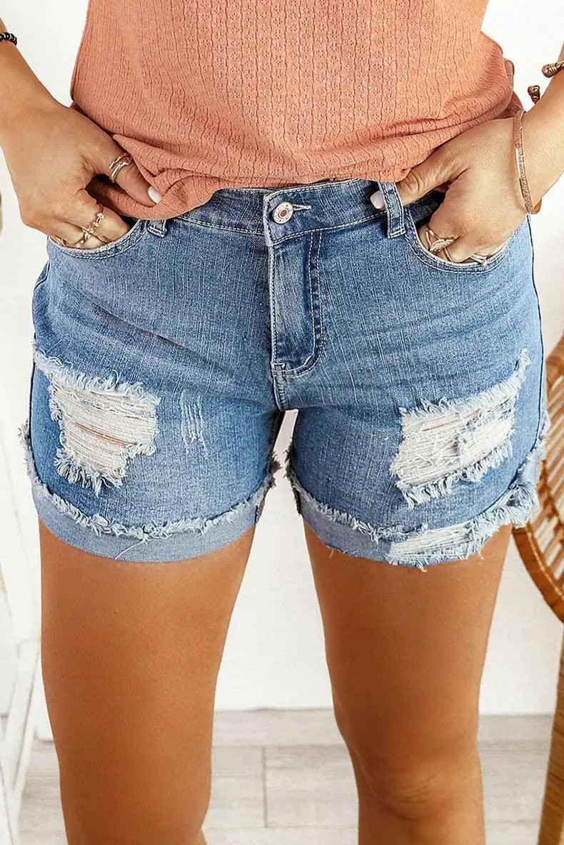 Washed & Frayed Casual Shorts - MRC STOREbottomsMy StoreWashed & Frayed Casual ShortsMRC STORECJNZ205208405EVBlack2XL