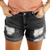 Washed & Frayed Casual Shorts - MRC STOREbottomsMy StoreWashed & Frayed Casual ShortsMRC STORECJNZ205208405EVBlack2XL