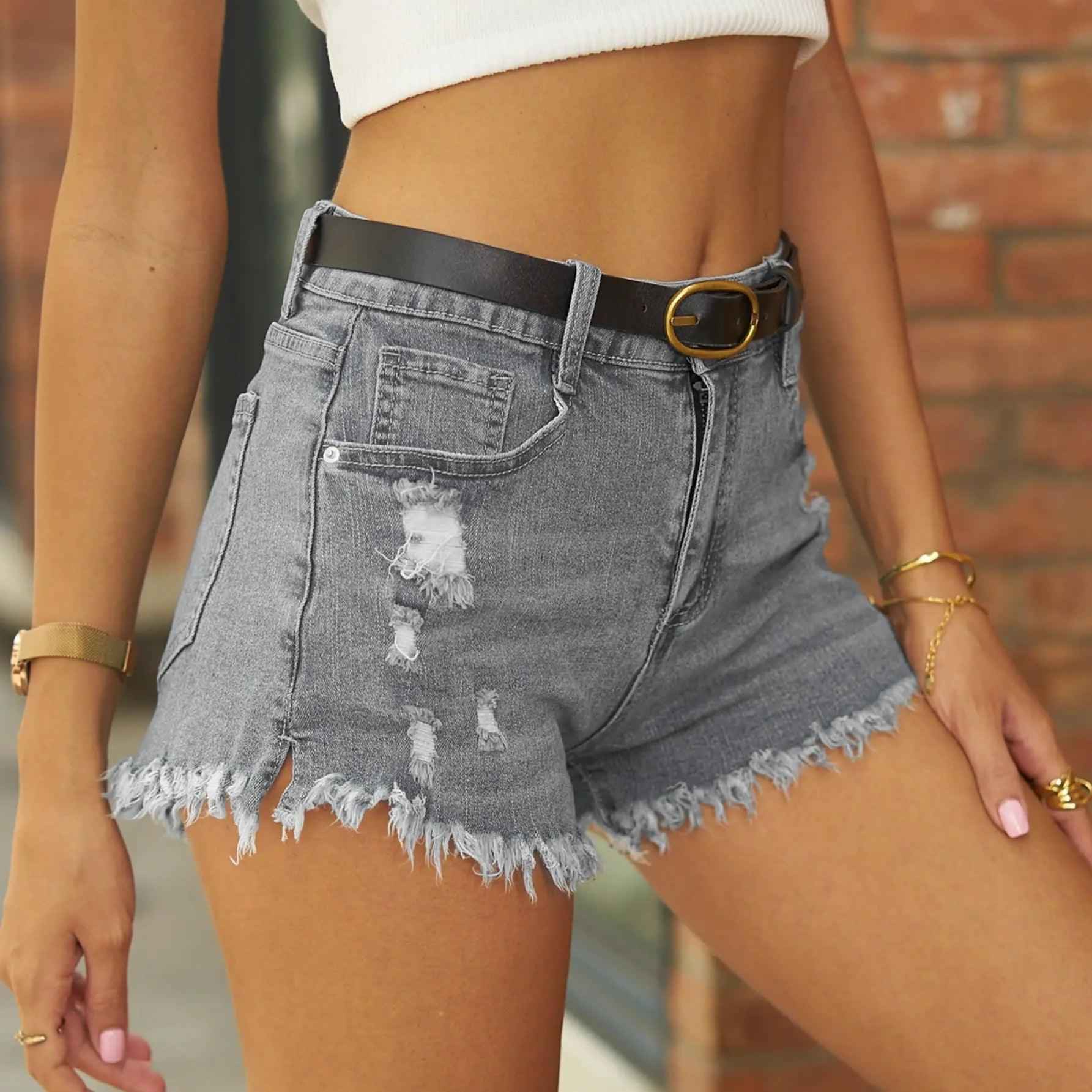 Stretch Denim Shorts - MRC STOREbottomsMy StoreStretch Denim ShortsMRC STORECJNZ208849203CXGrayL