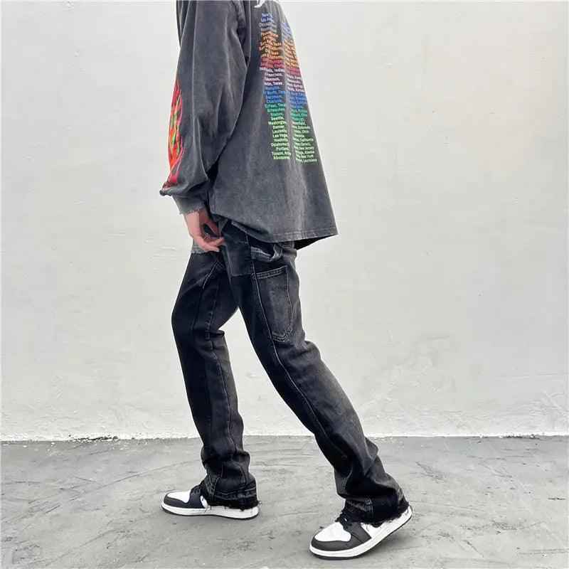 High Street Retro Jeans - MRC STOREbottomsMy StoreHigh Street Retro JeansMRC STORECJNZ183105205EVBlack grey2XL