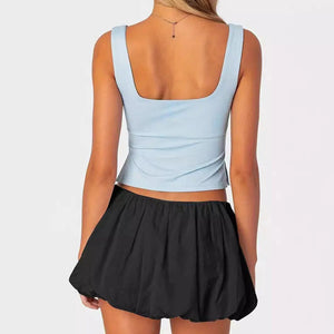 Black Fashion Bud short skirt from My Store, stylish bottoms with a fitted waist and casual design, perfect for everyday wear.