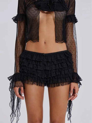 Polka Dot Lace Shorts - MRC STOREbottomsMy StorePolka Dot Lace ShortsMRC STORECJLY207256203CXBlackL