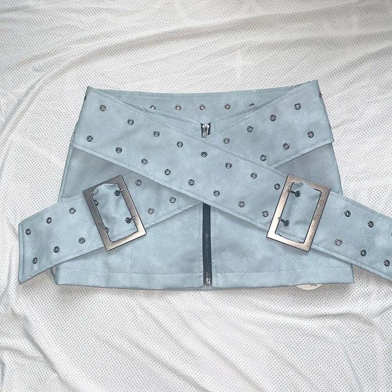 Retro Cross Mechanical Miniskirt - MRC STOREbottomsMy StoreRetro Cross Mechanical Miniskirt - MRC STOREMRC STORECJQZ207520606FUBlueL