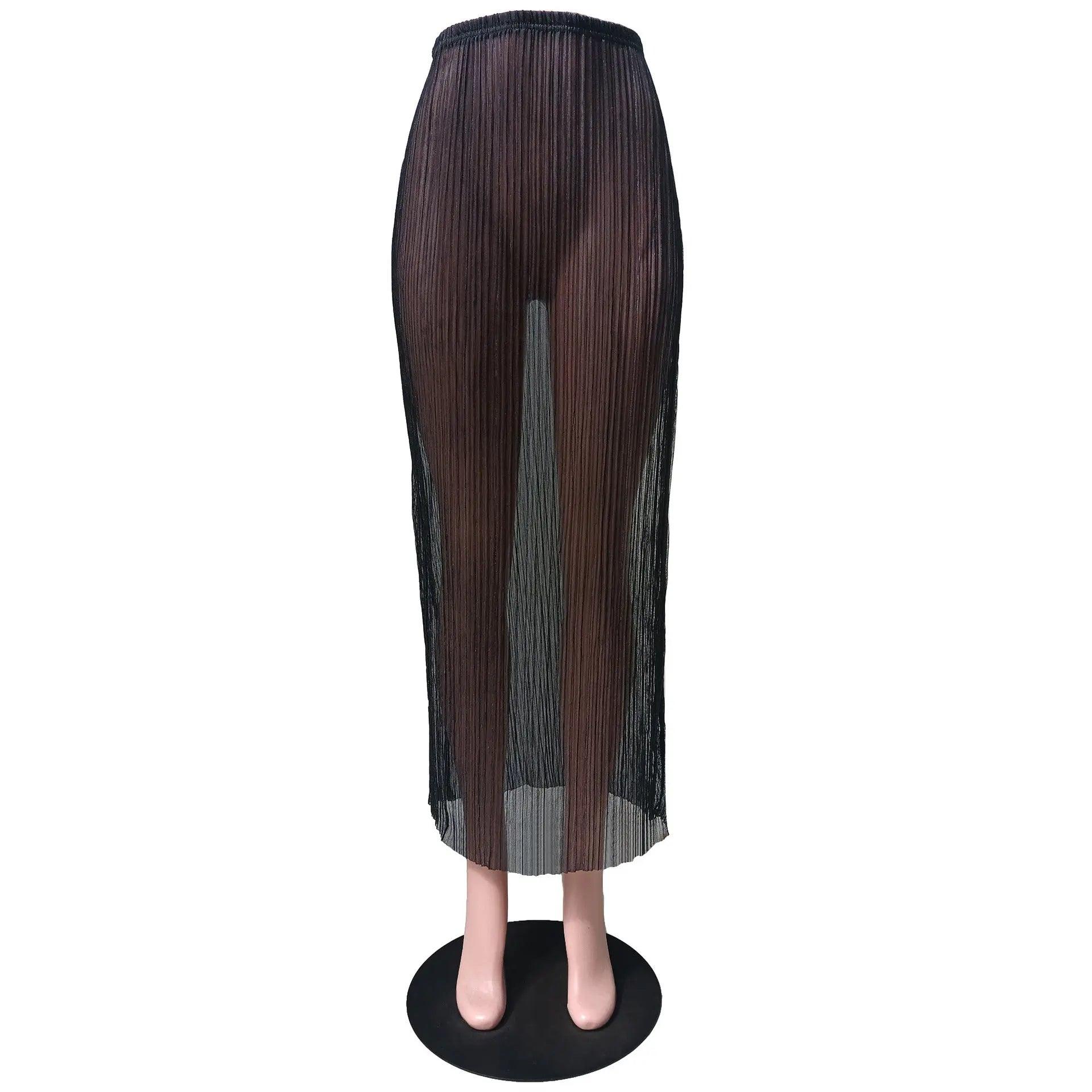 See through Pleated Fashion Skirt - MRC STOREbottomsMy StoreSee through Pleated Fashion Skirt - MRC STOREMRC STORECJQZ206047406FUBlackL