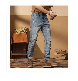 Korean Style Motorcycle Jeans - MRC STOREbottomsMy StoreKorean Style Motorcycle JeansMRC STORECJXX202920501AZBlue28