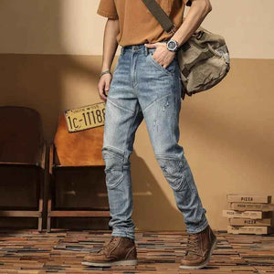 Korean Style Motorcycle Jeans - MRC STOREbottomsMy StoreKorean Style Motorcycle JeansMRC STORECJXX202920501AZBlue28