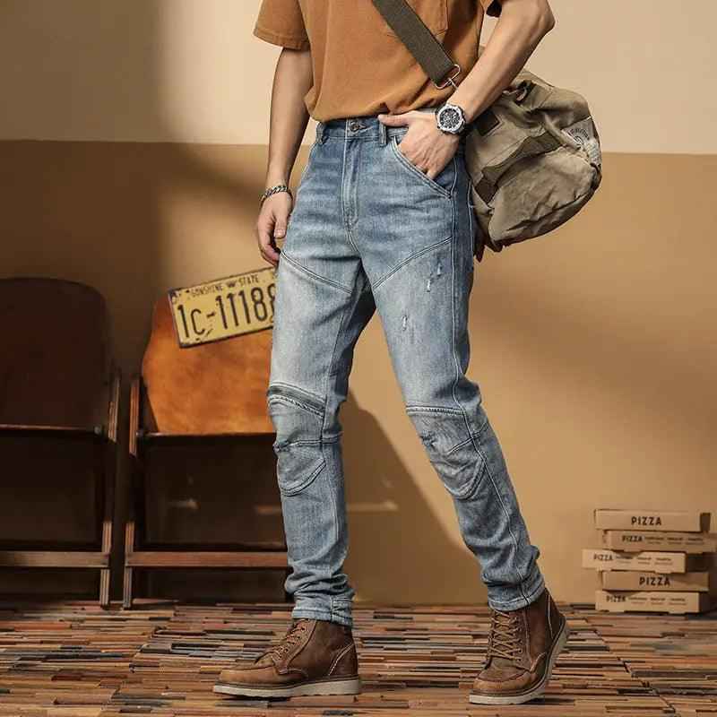 Korean Style Motorcycle Jeans - MRC STOREbottomsMy StoreKorean Style Motorcycle JeansMRC STORECJXX202920501AZBlue28