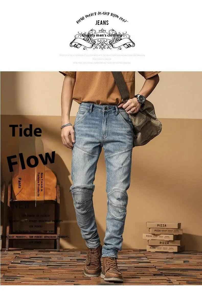 Korean Style Motorcycle Jeans - MRC STOREbottomsMy StoreKorean Style Motorcycle JeansMRC STORECJXX202920501AZBlue28