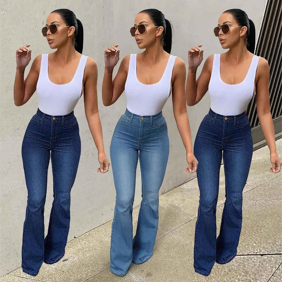 Stretch High Waist Denim Pants - MRC STOREbottomsMy StoreStretch High Waist Denim PantsMRC STORECJNZ207626205EVDark Blue2XL