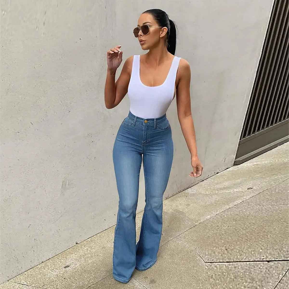 Stretch High Waist Denim Pants - MRC STOREbottomsMy StoreStretch High Waist Denim PantsMRC STORECJNZ207626211KPBlue2XL