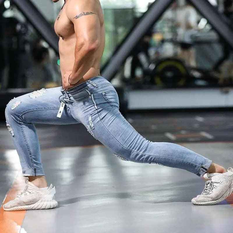 Casual Slim Ripped Jeans - MRC STOREbottomsMy StoreCasual Slim Ripped JeansMRC STORECJXX187477003CXBlueL