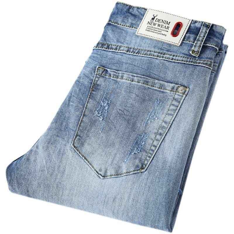 Casual Slim Ripped Jeans - MRC STOREbottomsMy StoreCasual Slim Ripped JeansMRC STORECJXX187477003CXBlueL