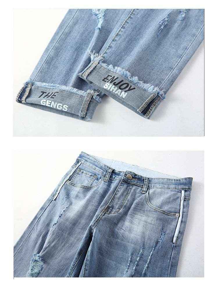 Casual Slim Ripped Jeans - MRC STOREbottomsMy StoreCasual Slim Ripped JeansMRC STORECJXX187477003CXBlueL