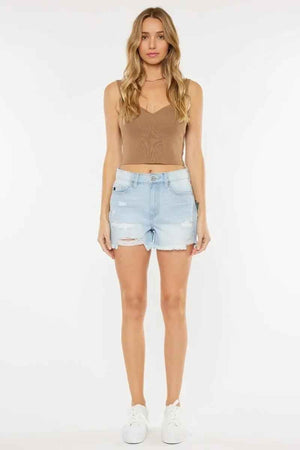 High Waist Wide Leg Denim Shorts - MRC STOREbottomsMy StoreHigh Waist Wide Leg Denim ShortsMRC STORECJYD208382203CXBlueL