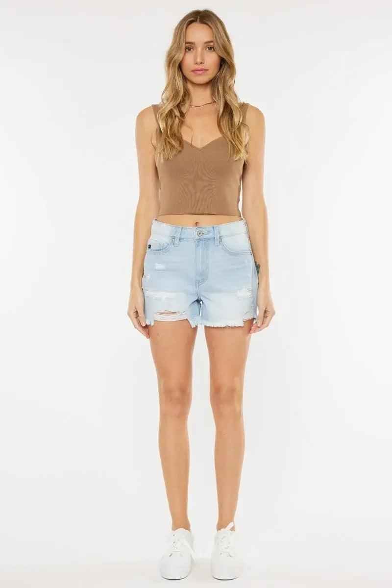 High Waist Wide Leg Denim Shorts - MRC STOREbottomsMy StoreHigh Waist Wide Leg Denim ShortsMRC STORECJYD208382203CXBlueL