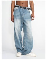 Men's Blue Straight Wide Leg Jeans – Casual Cotton Blend Trousers - MRC STOREbottomsMy StoreMen's Blue Straight Wide Leg Jeans – Casual Cotton Blend TrousersMRC STORECJXX224957803CXBlueL